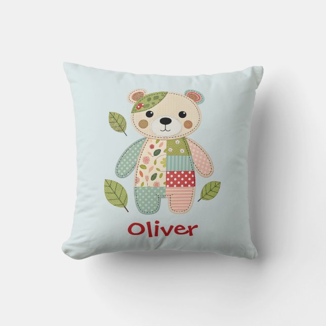 Coussin Ours en patchwork mignon (Recto)