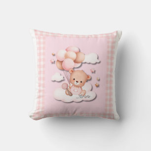 Coussin Ours en peluche avec ballons