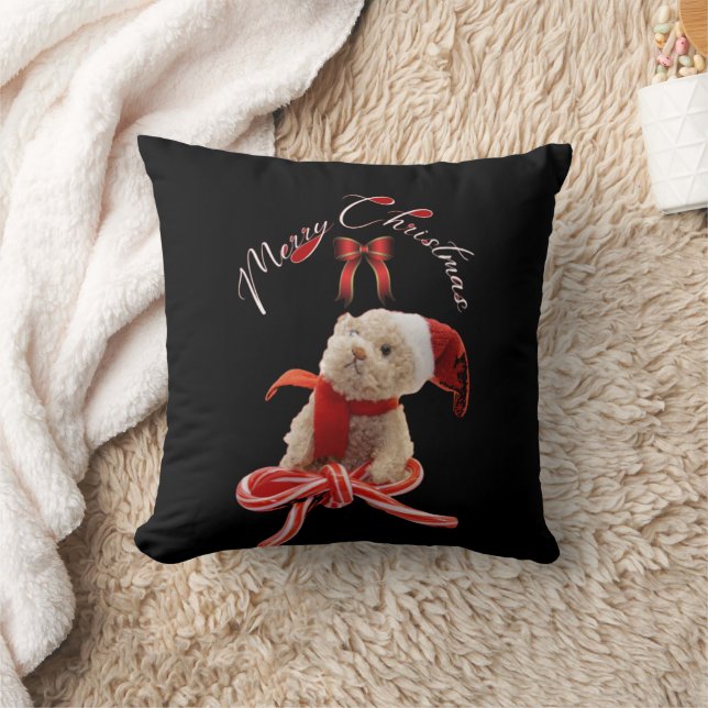 Coussin Ours en peluche de Noël mignon (Couverture)