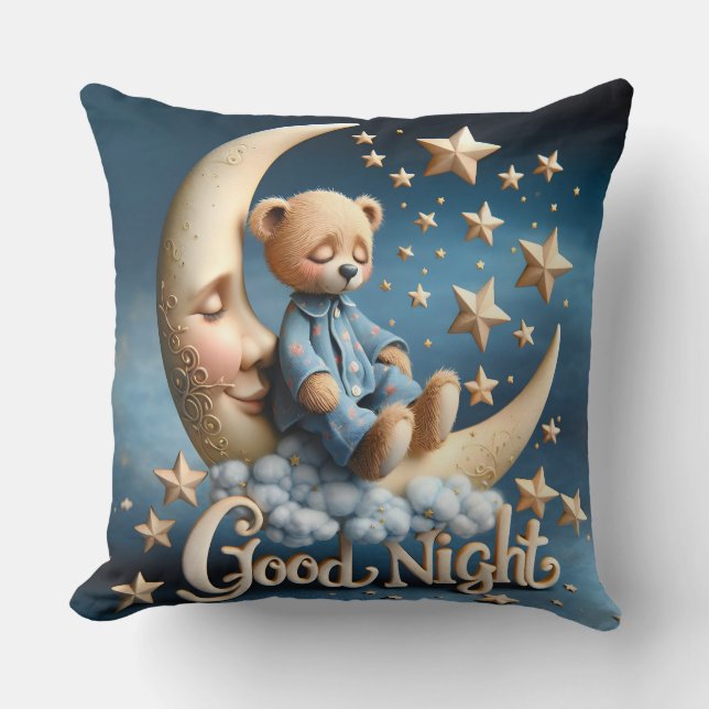 Coussin Ours en peluche dormant (Recto)