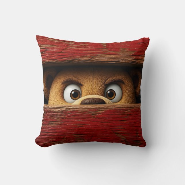 Coussin Ours en peluche drôle  (Recto)