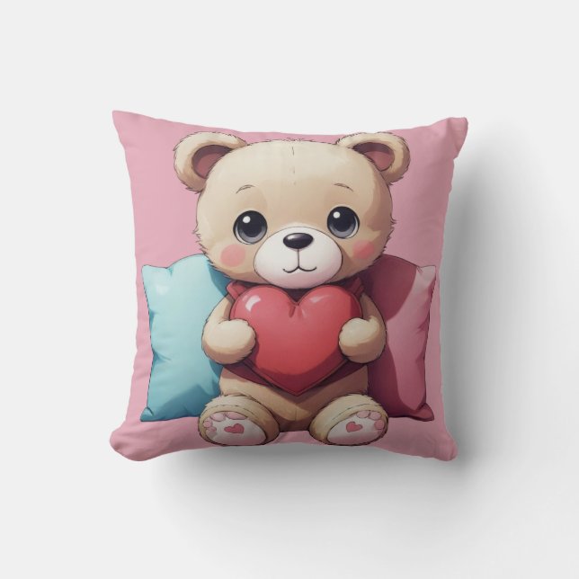 Coussin Ours en peluche Kawaii (Recto)