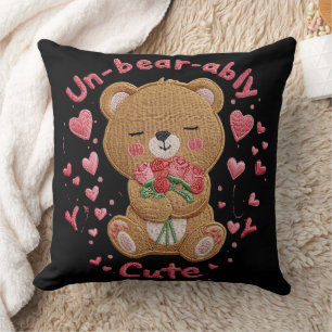 Coussin Ours en peluche mignon à en perdre la tête