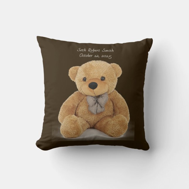 Coussin Ours en peluche monogramme lance réversible Oreill (Recto)