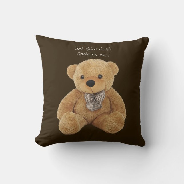 Coussin Ours en peluche monogramme lance réversible Oreill (Recto)