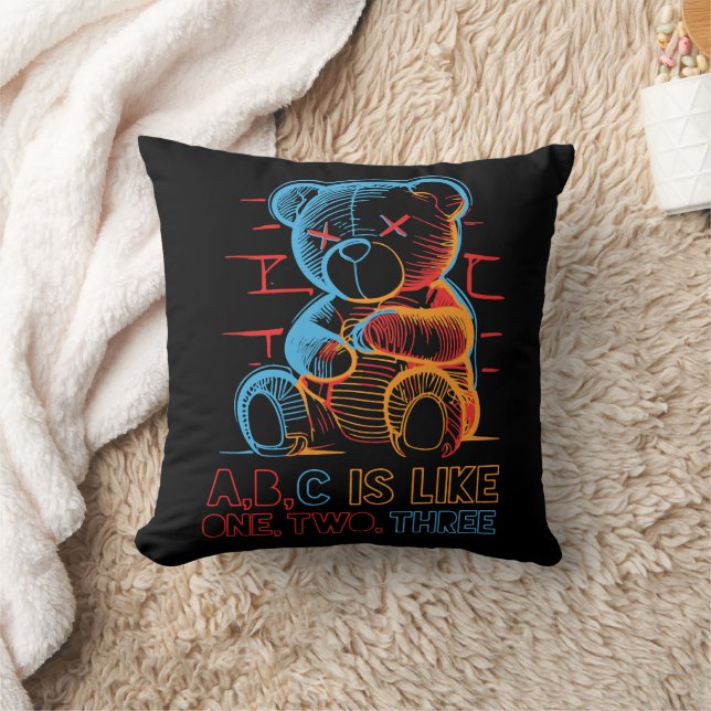 Coussin Ours en peluche Neon ABC (Couverture)