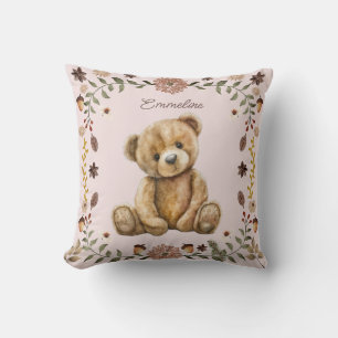 Coussin Ours en tourbe en bois de WhimsicalPépinière rose 