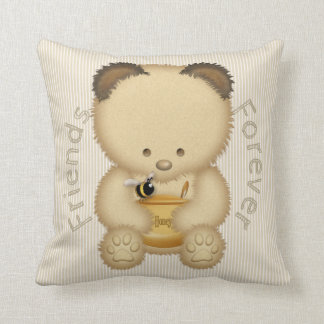 Coussin Ours et abeille de miel mignons de meilleurs amis