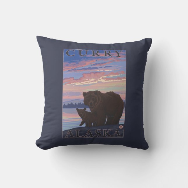 Coussin Ours et CUB - cari, Alaska (Recto)