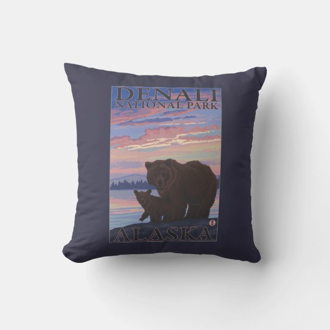 Coussin Ours et CUB - parc national de Denali, Alaska (Recto)