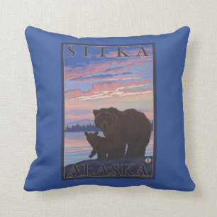 Coussin Ours et CUB - Sitka, Alaska