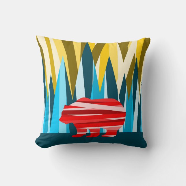 Coussin Ours Grizzli Dans Les Montagnes Motif (Recto)