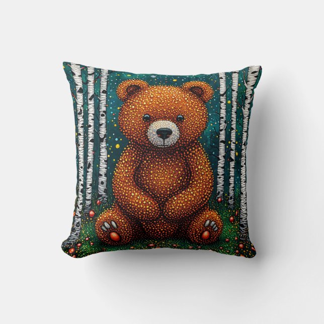Coussin 🧸 Ours mignon décoration chambre d'enfants cadeau (Recto)