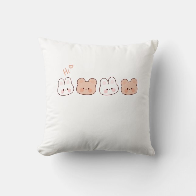 Coussin Ours Mignon Tout Mignon – Décoration D'animaux Con (Recto)