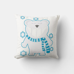 Coussin Ours molaire polaire drôle avec dessin de dessin
