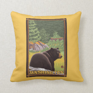 Coussin Ours noir dans la forêt - Washington