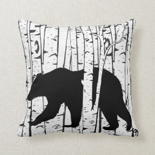 Coussin Ours noir et ornithologie de la forêt de chevreui