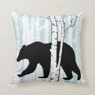 Coussin Ours noir et ornithologie de la forêt de chevreui