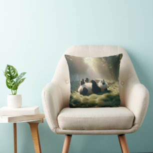 Coussin Ours Panda Au Soleil