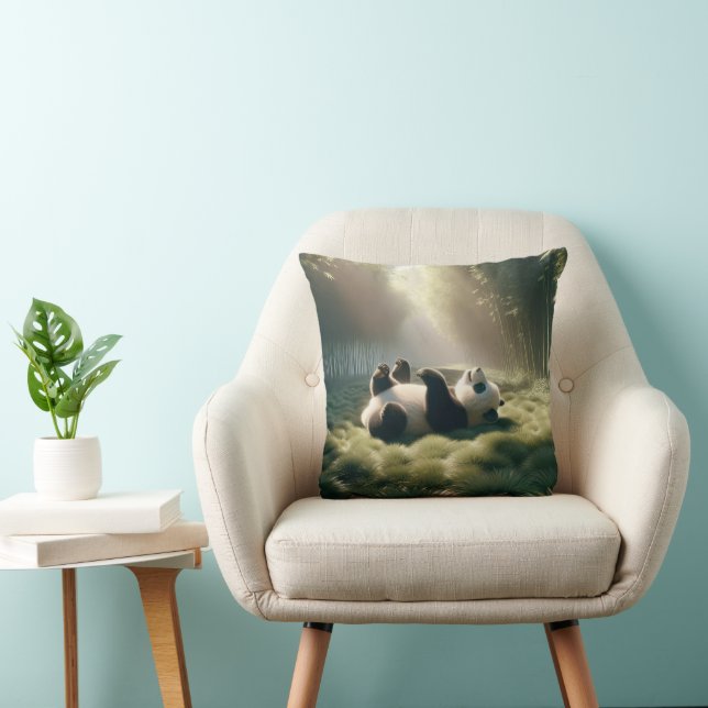 Coussin Ours Panda Au Soleil (Chaise)