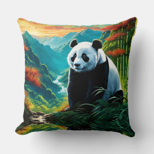 Coussin Ours Panda dans les nuages
