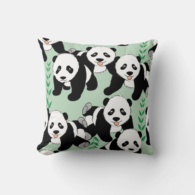 Coussin Ours panda graphiques (Recto)