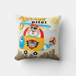 Coussin Ours pilote junior