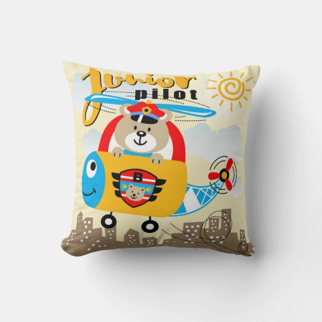 Coussin Ours pilote junior (Recto)