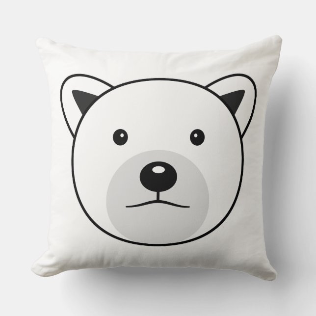 Coussin Ours polaire caricature mignon (Recto)