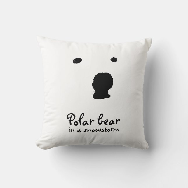 Coussin Ours polaire dans un t-shirt d'orage de neige (Recto)
