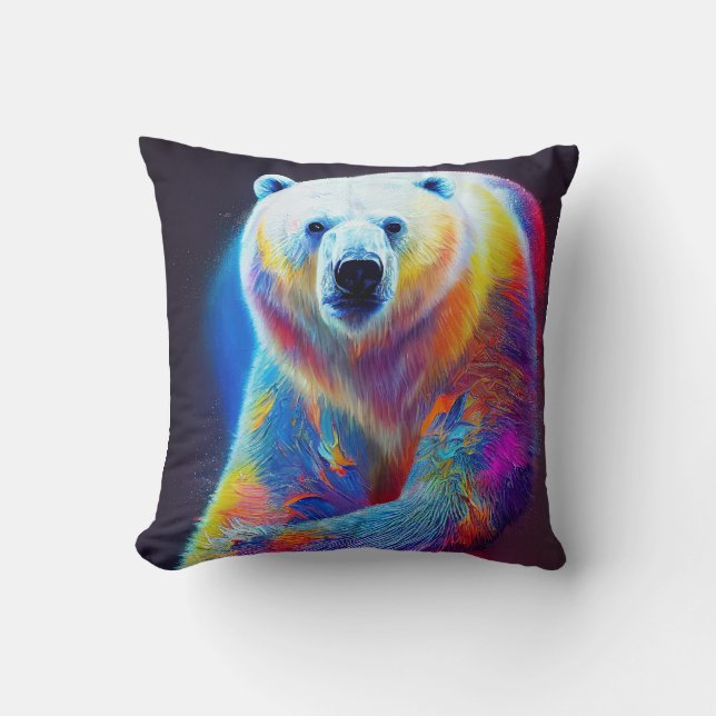 Coussin Ours polaire découverte d'animaux Aventure Nature (Recto)