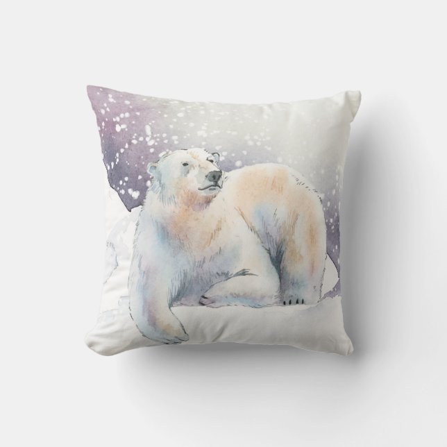 Coussin Ours polaire d'hiver (Recto)