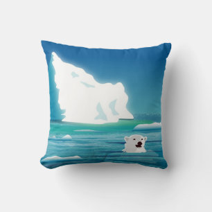 Coussin Ours polaire et glace