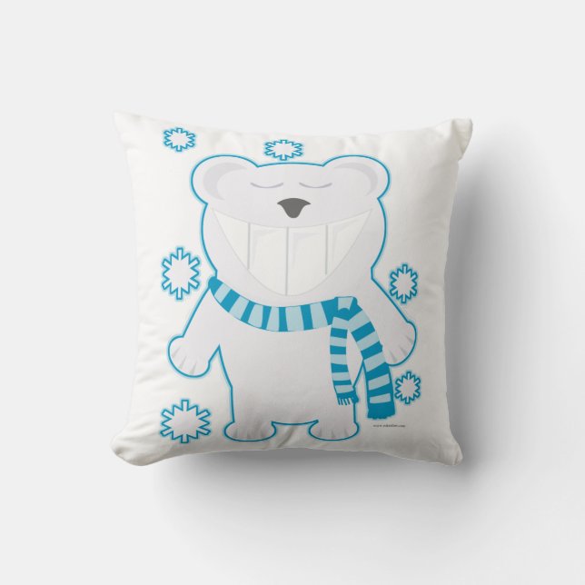 Coussin Ours polaire molaire drôle avec dessin de design d (Recto)