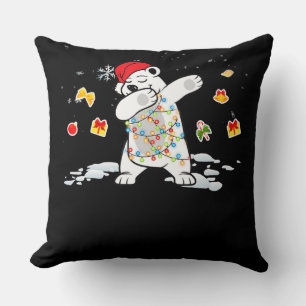 Coussin Ours polaire père Noël Lumières de Noël Ours Lover