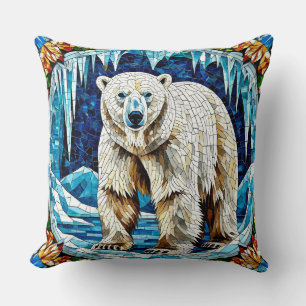 Coussin Ours Polaire Puissant Dans Un Paysage Arctique Gel