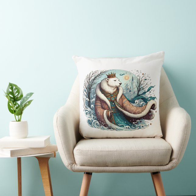 Coussin Ours polaire roi du Nord (Chaise)