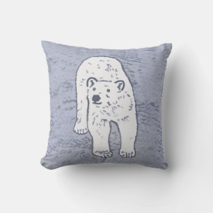 Coussin Ours polaire sur la peinture sur glace - Art origi
