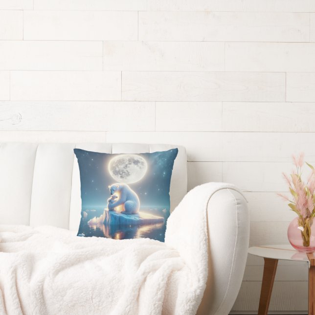 Coussin Ours Polaire Sur L'Iceberg Fondu (Canapé)