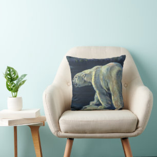 Coussin Ours polaire vintage, Animaux de la vie marine arc