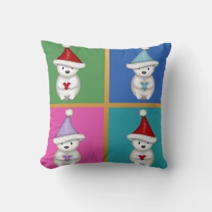 Coussin Ours Polaires Mignons Dessin De Noël Coloré