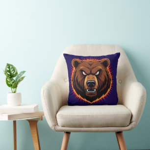 Coussin Ours puissant – Force brute de la nature