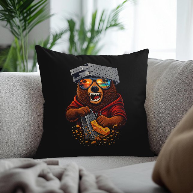 Coussin Ours Rétro Avec Chapeau Râpe À Fromage Et Lunettes (Créateur téléchargé)