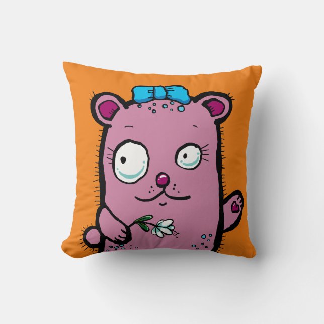 Coussin Ourson de dessin animé mignon qui agite (Recto)