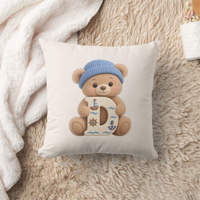 Coussin Ourson Initial D pour Nursery & Chambre de (Couverture)