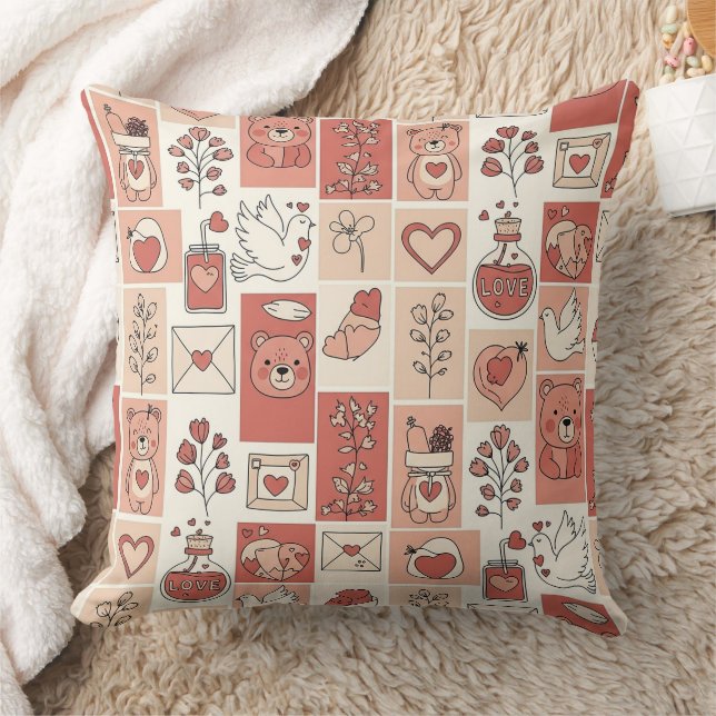Coussin Ourson Mignon - Douce Forêt de Bois en Pastel (6) (Couverture)