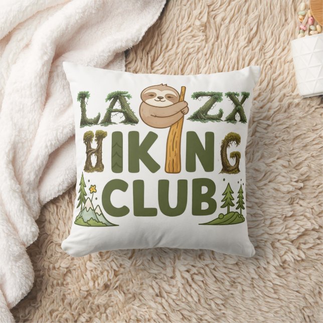 Coussin Out Of Breath Hiking Society Funny Sloth Hiker (Couverture)