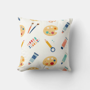 Coussin Outils de peinture d'artiste Motif Mignon Aquarell
