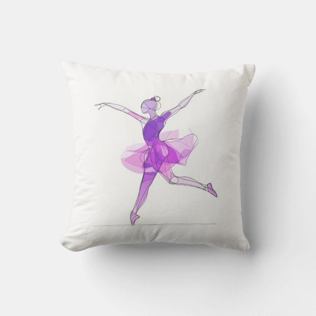 Coussin Outline Strot Dancing Purple Ballerina Studio (Recto)