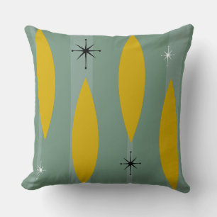 Coussin Ovales du milieu du siècle Starburts Grandes, Or s